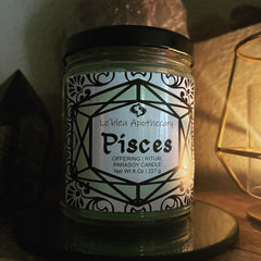 Pisces Zodiac Ritual Candle